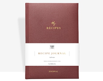 Luxury Recipe Journal - Burgundy A5 - 100+ Recipe's - Tissue Wrapped in a Gift Box