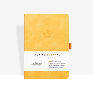 Bullet Journal - Dotted Journal - A5 Ultra Thick 160gsm Paper - Bound by Hand - BulletJournal for Artists and Creators - Honey Bee