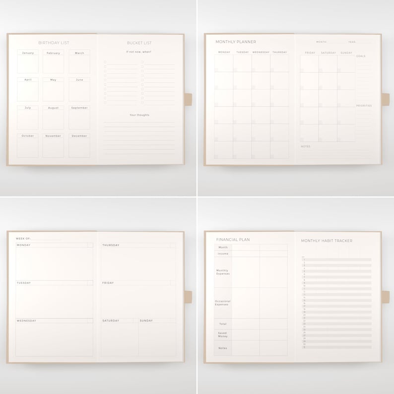 Beige - Undated Planner A5 - Scribble & Dot