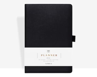 Daily Productivity Planner - Black - Day Per Page and Weekly/Monthly Layouts