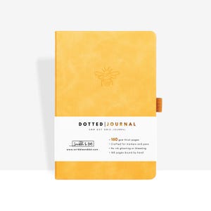 Bullet Journal - gestippeld dagboek - A5 ultradik papier 160 gsm - met de hand gebonden - Bullet Journal voor kunstenaars en makers - honingbij