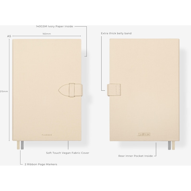 Beige - Undated Planner A5 - Scribble & Dot