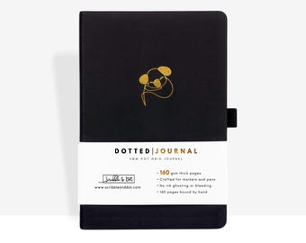 Bullet Journal - Dotted Journal - A5 Ultra Thick 160gsm Paper - Signature Planner Bound by Hand - Ideal for Artists and Creators