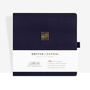 Bullet Journal-Dotted Journal - Square Moon - Carta ultra spessa da 160 g/m² - Rilegato a mano - Dotted Journal per artisti e creatori