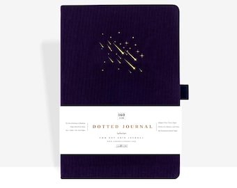 Bullet Journal-Dotted Journal - A5 Ultra Thick 160gsm Paper - Bound by Hand - Dotted Journal for Artists and Creators- Shooting Star