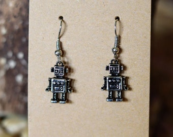 Small Robot Earrings, Robotics Club Gift, Hypoallergenic