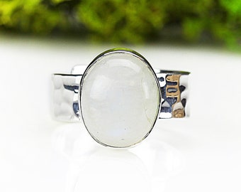 Open silver ring with raw aquamarine and blue kyanite Adjustable natural gemstone ring Bohemian interesting jewellery Unique gift