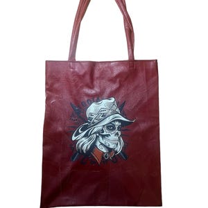 Skull Cowgirl Large PVC Tote Bag