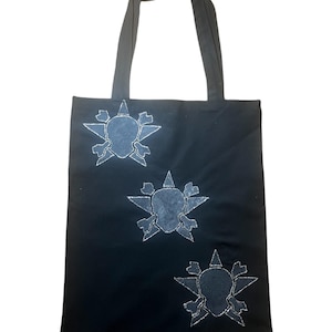 Skull Silhouette Large Canvas Tote Bag