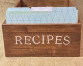 Vintage Style Recipe Box with 50 Water Color Ombre cards and dividers Personalized Recipe Box, Gift for Cook