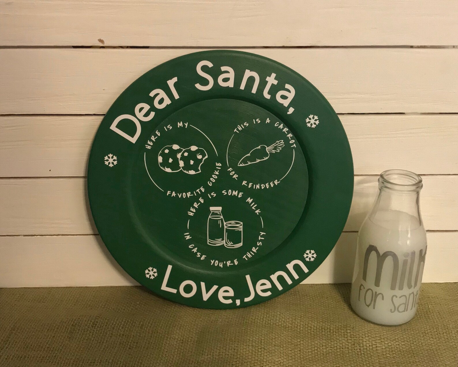 Cookies and milk for Santa Plate and Cup Ornament Set Choice Etsy