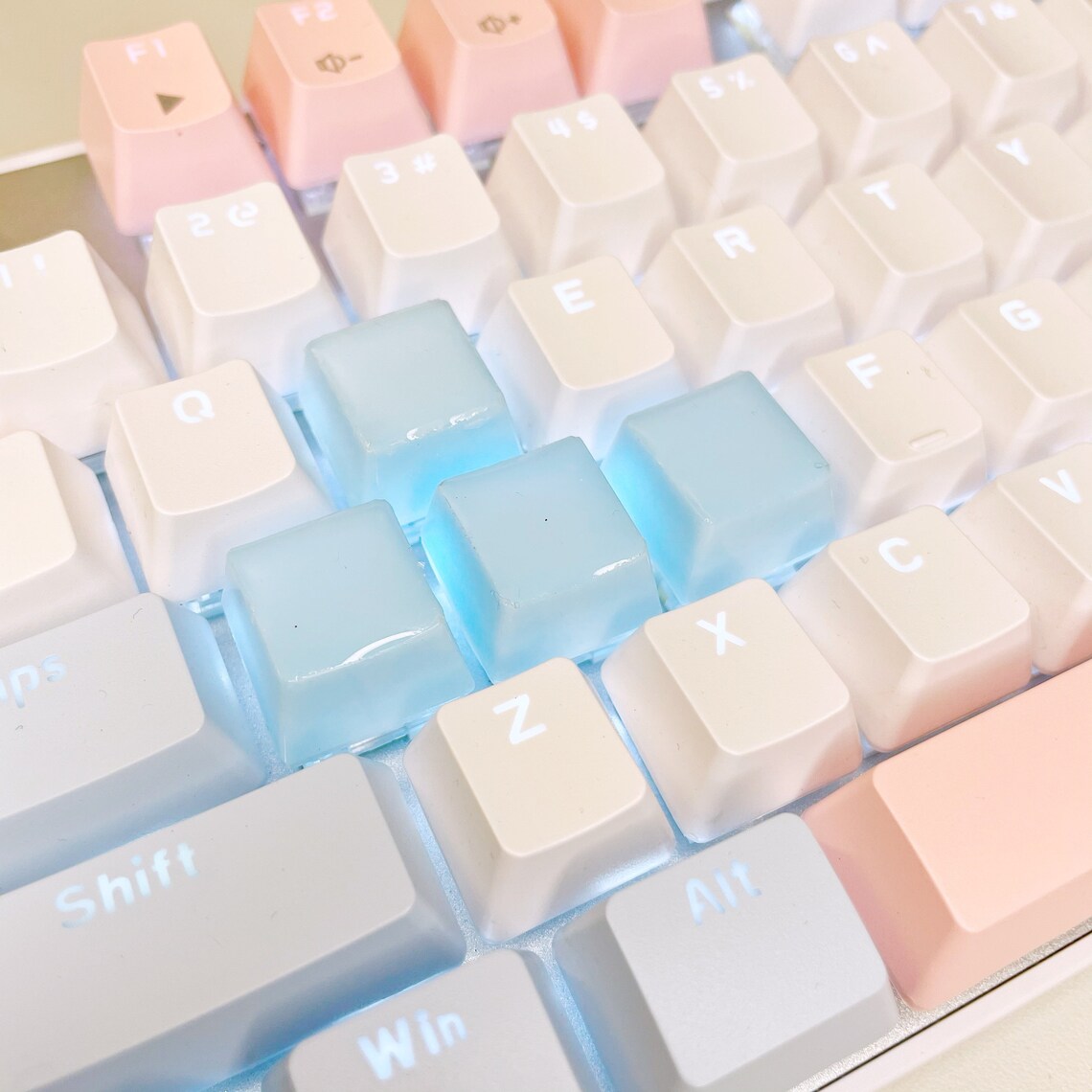 Pastel WASD resin keycap set multiple colorsREAD Etsy