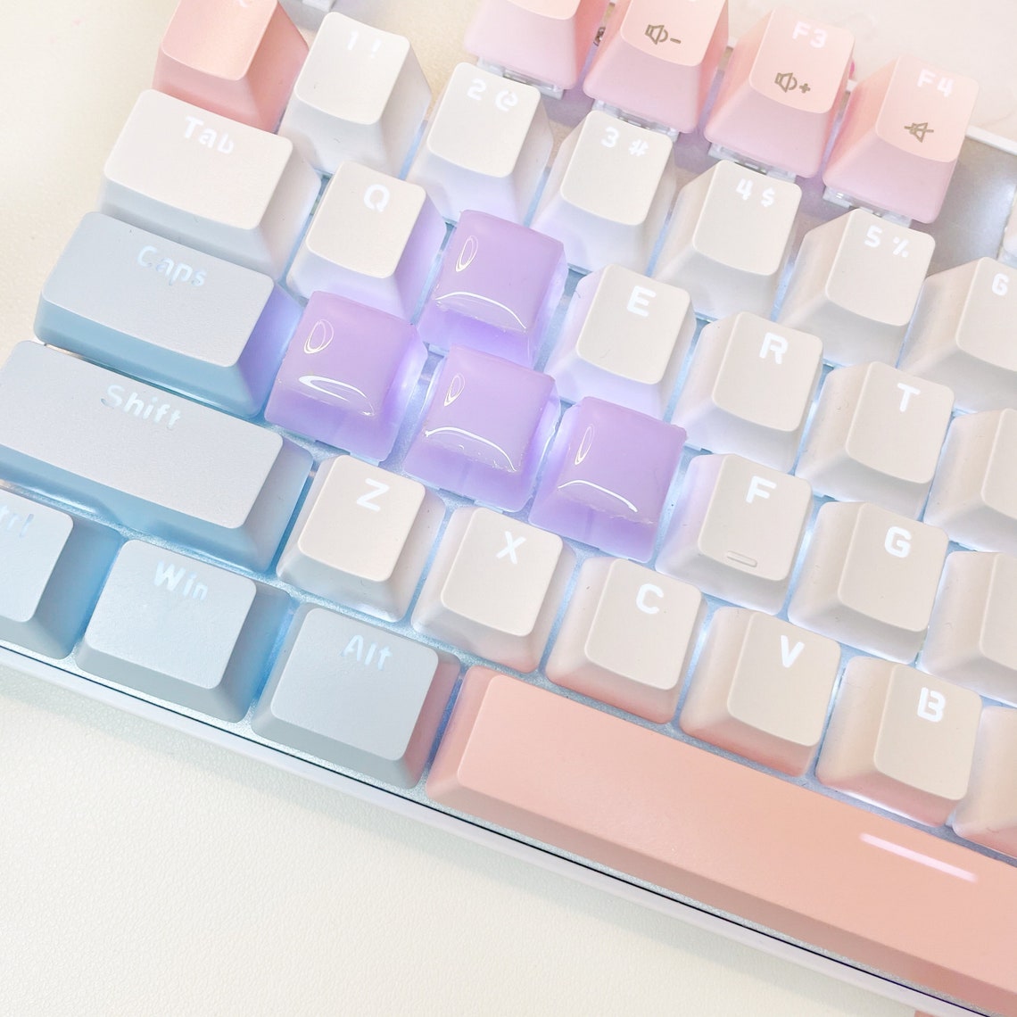 Pastel WASD resin keycap set multiple colorsREAD Etsy