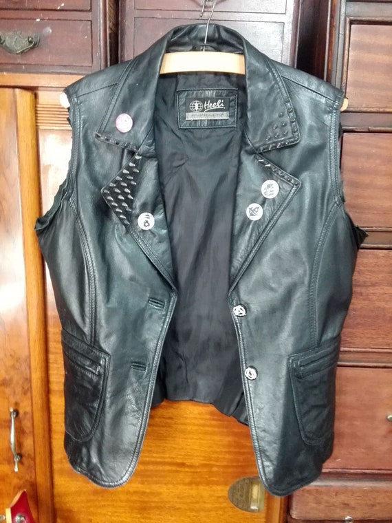 leather cut away vest