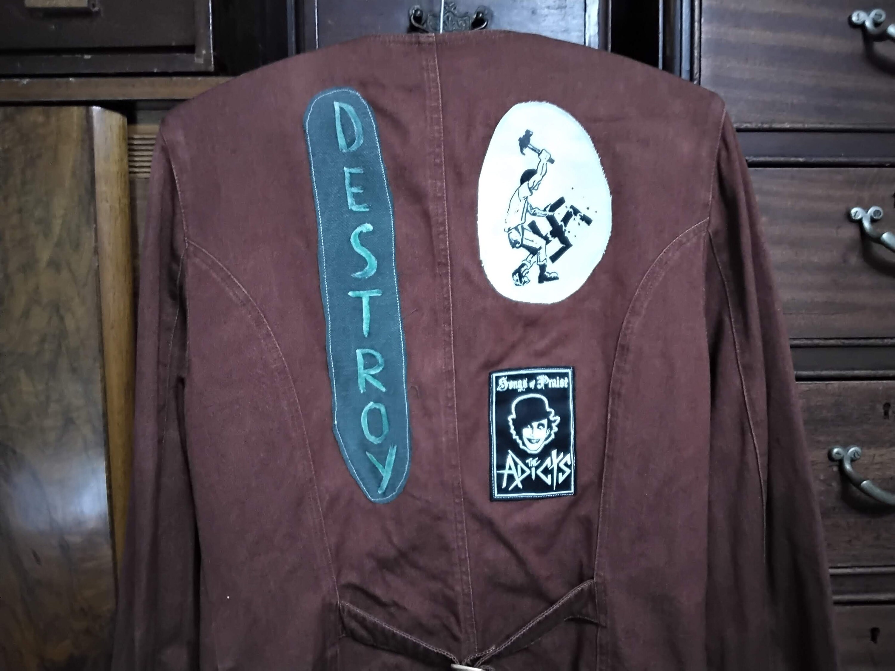 Vintage Designer Jacket With Punk Patches, Gerry Weber, Anti