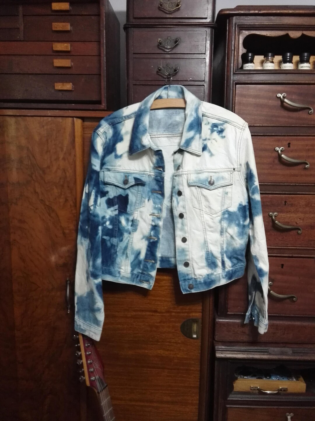 ssstein / シュタイン】CHEMICAL BLEACHED DENIM MODS COAT