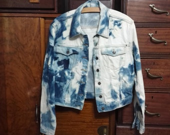Vintage 80s USA Made Levis Bleached Acid Wash Denim Jacket