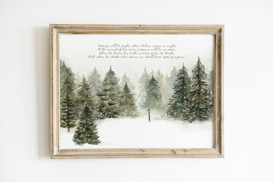 The Lamppost Narnia Watercolor Print Narnia Woods - Etsy