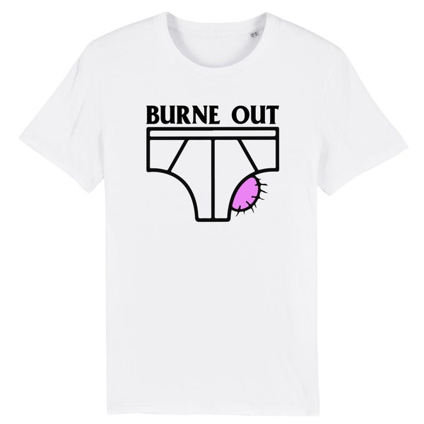 T shirt humour "burne out" - pour homme