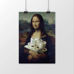 Poster mona lisa toilet paper