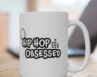 Caneca de cerâmica para fãs de hip hop | Caneca com letras de rap
