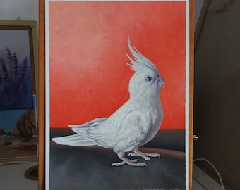 momorin静物画 こたつとみかんとオカメインコ　値段は※900円です みかんと磁器のボウルを描いた静物油絵 - Etsy 日本