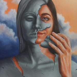 Peinture à l'huile originale surréalisme symbolique