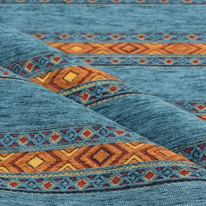 möbeltyg kelim boho boho gobeläng tribal sydvästlig turkisk navajo marockansk aztekisk etnisk matta tyg metervara kelim