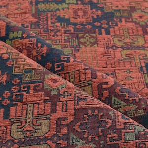 upholstery fabric kilim bohemian boho tribal southwestern ethnic carpet fabric by the yard meter for chair sofa couch ottoman pouf covers
