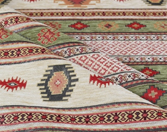 upholstery fabric kilim bohemian boho tapestry tribal southwestern turkish navajo moroccan aztec ethnic fabric by the yard meter kelim