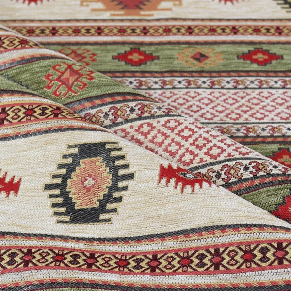 tissu d’ameublement kilim boho boho tapisserie tribal sud-ouest turc navajo marocain aztèque tissu ethnique par mètre de jardin kelim