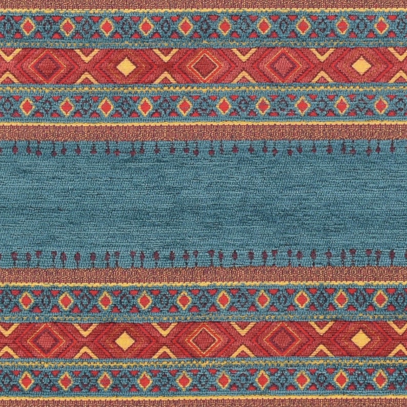 Tela para tapicería kilim boho boho tapiz tribal suroeste turco navajo marroquí azteca tela de alfombra étnica cortada a medida por metro kilim imagen 3