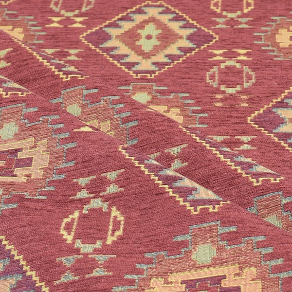 upholstery fabric kilim bohemian boho tapestry tribal southwestern turkish navajo moroccan mexican ethnic fabric by the yard meter kelim