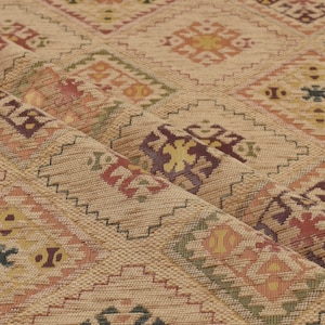 upholstery fabric kilim bohemian boho tapestry tribal southwestern turkish navajo moroccan mexican ethnic fabric by the yard meter kelim Mustard