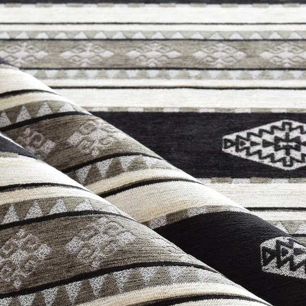 rembourrage kilim boho boho noir tapisserie tribal sud-ouest turc navajo marocain mexicain tissu ethnique par mètre kelim