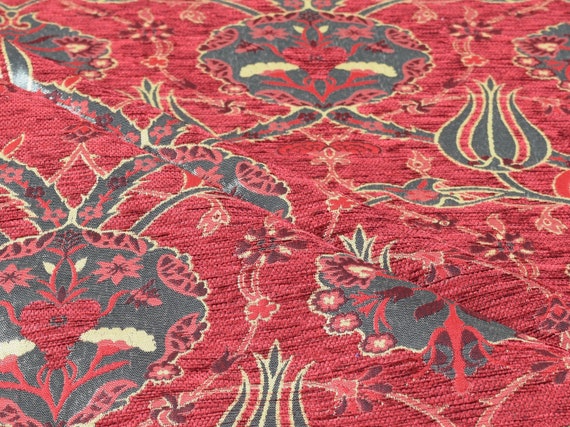Upholstery Fabric Tulip Bohemian Boho Tapestry Ottoman Turkish Navajo Moroccan Oriental Ethnic Upholstery Fabric by the Yard Chenille Etsy