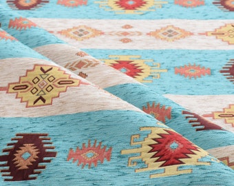 upholstery fabric kilim bohemian boho tapestry tribal southwestern turkish navajo moroccan aztec ethnic fabric by the yard meter kelim