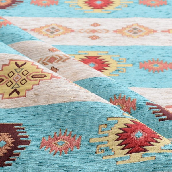 upholstery fabric kilim bohemian boho tapestry tribal southwestern turkish navajo moroccan aztec ethnic fabric by the yard meter kelim