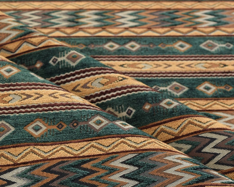 upholstery fabric kilim bohemian boho tapestry tribal southwestern turkish navajo moroccan aztec ethnic rug fabric by the yard meter kelim image 1
