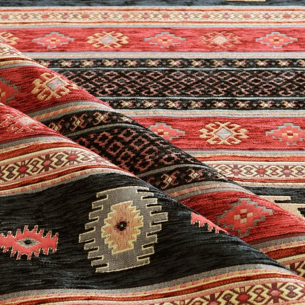 upholstery fabric kilim bohemian boho tapestry tribal southwestern turkish navajo moroccan mexican ethnic fabric by the yard meter kelim