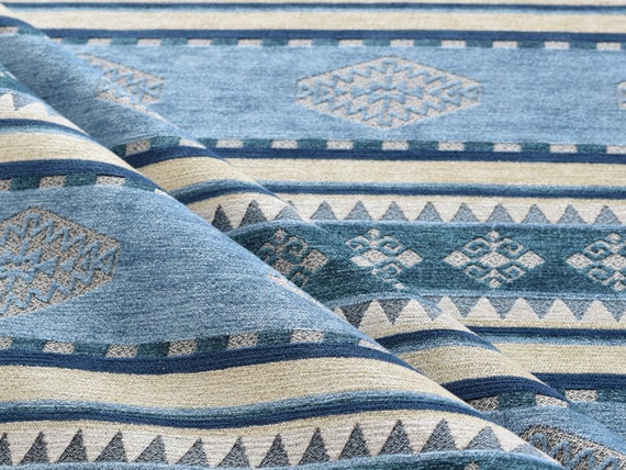 dief Snel aanwijzing Kelim stof bekleding boho blauw boho tapijt tribal - Etsy België