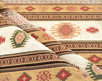 upholstery fabric kilim bohemian boho tapestry tribal southwestern turkish navajo moroccan aztec ethnic fabric by the yard meter kelim