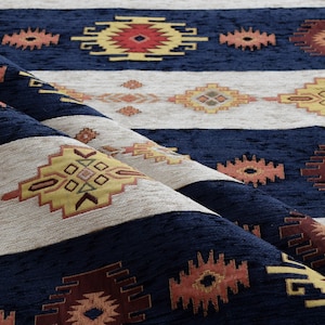 upholstery fabric kilim bohemian boho tapestry tribal southwestern turkish navajo moroccan aztec ethnic fabric by the yard meter kelim