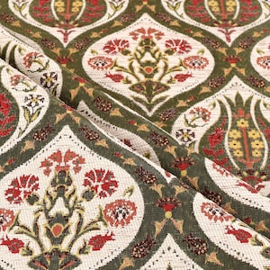 floral tulip bohemian boho tapestry ottoman turkish navajo moroccan oriental ethnic upholstery fabric by the yard meter chenille