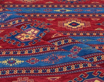 upholstery fabric kilim bohemian boho tapestry tribal southwestern turkish navajo moroccan mexican ethnic fabric by the yard meter kelim