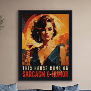 Grappige art-decococktailprint - retro typografieprint - perfecte housewarming nieuw huis cadeau of kerstcadeau, college appartement decor