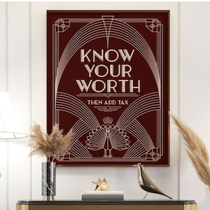 Office Decor For Womens&#39; Office | Art Deco Style Home Office Art Print | Maximalist Decor
