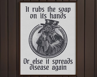 Gothic décor | Funny Bathroom décor | Halloween décor | Gothic Bathroom sign | Supernatural Art Print | Occult Poster | Macabre Art