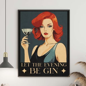 Póster de cóctel estilo art déco, impresión de arte mural para apartamento universitario, decoración preppy divertida, póster moderno, impresión divertida para baño.