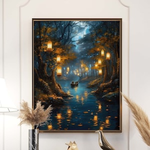 Spiritual Forest Wall Art Print | Dark Cottagecore | Fantasy Painting | Living Room Wall Prints